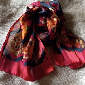 Floral Silk Scarf - Multicolor